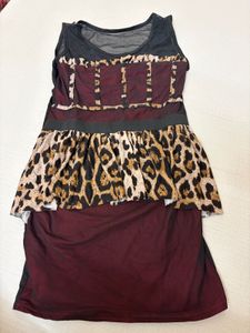 Leopard Print & Net dress combo