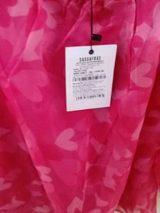 Chic Pink Heart Print Sheer Top