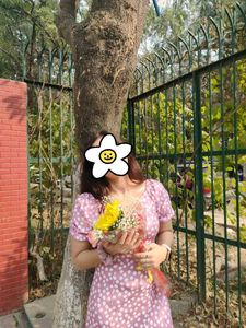 ✨ Pink Floral Midi Dress