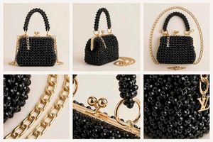 Sparkly Black Beaded Clutch Bag