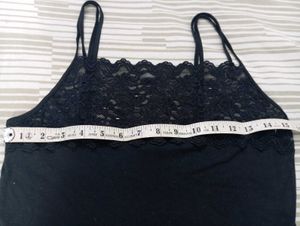 Black Lace Trim Cami Top