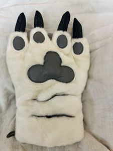 White Tiger Claw Plush Glove