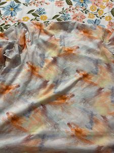 Abstract Print Sheer Top