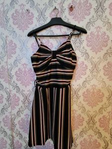 Striped dress with Bow Detail