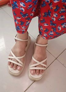 Stylish White Strappy Sandals