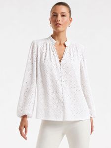 Chic White Broderie Anglaise Blouse