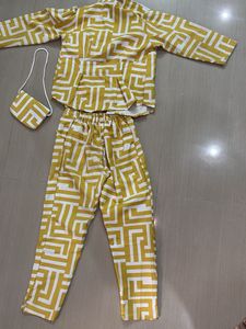 Yellow Geometric Print Co-ord Set