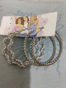 Chunky Pearl Hoop Earrings Set