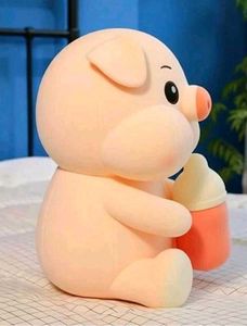 Cute Pig Plush Toy with Bottle