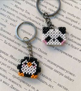 Cute Panda & Penguin Beaded Keychains