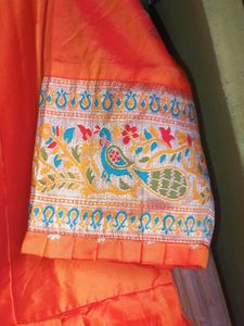Elegant Orange Ethnic Gown