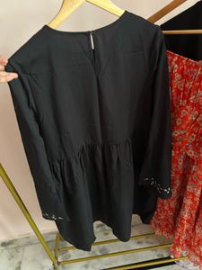 Black Floral Embroidered Dress