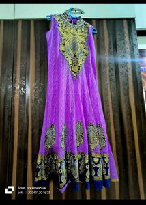 Beautiful Purple Embroidered Anarkali Gown