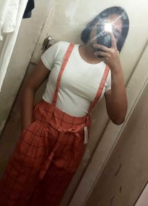 Rust Check Dungaree Pants