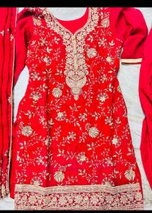 Embroidered Kurta Set and red suit combo