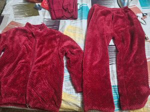 Cozy Red Fuzzy Lounge Set in XXL size