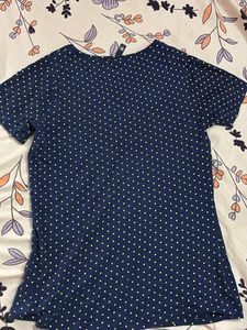 Navy Blue Polka Dot Top