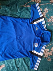 Adidas Men's Blue Short Sleeve Soccer Jersey