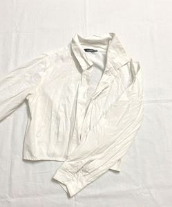 White Cropped Shirt
