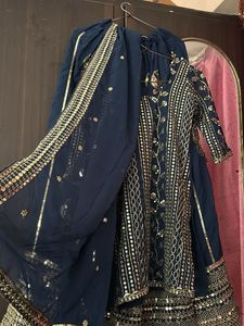 Embroidered Navy Blue Lehenga Choli