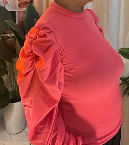 Puff Sleeve Ribbed Top