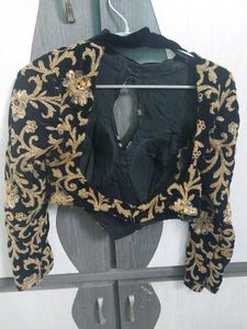Heavily embroidered Black Velvet Blouse
