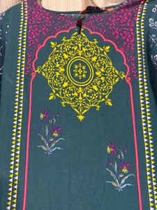 Rangriti  Teal Kurta with Vibrant Elephant