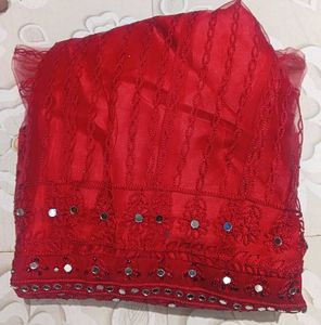 Red Mirror work Grown (Free Size Upto L)
