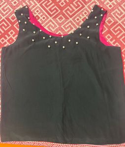 Pearl Embellished Sleeveless Top