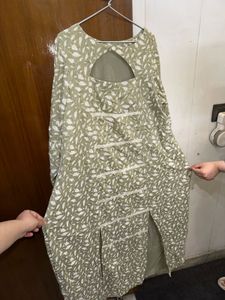 Stylish Leaf Print Kurta