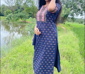 Stylish Blue Printed Kurta
