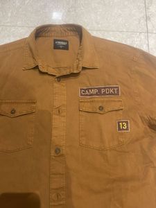 Men's Brown Button-Up Shirt