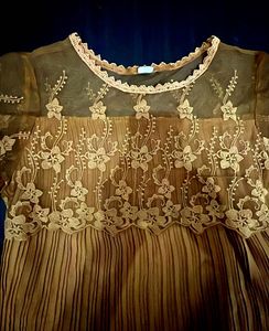 Elegant Lace &amp; Pleated Top