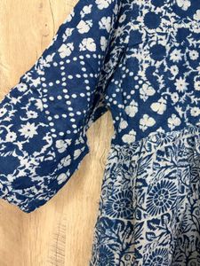 Blue &amp; White Block Print Kurta dress