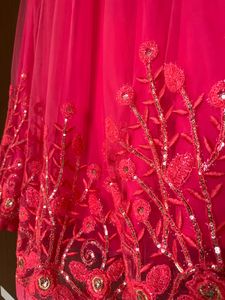 Vibrant Pink Sequined Lehenga Skirt