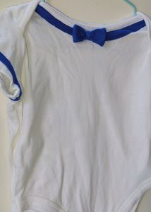 White-Blue Onesie For baby Boy