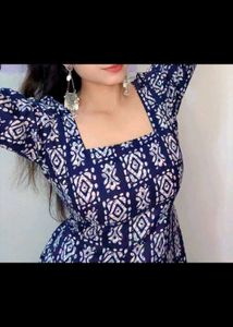 Blue Batik Print Kurta