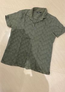 Olive Green Button-Down Shirt