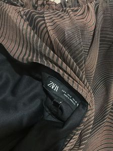zara ruched corset style brown tube top