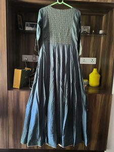 Elegant Grey longKurta/ gown with Embelli