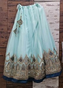 Exquisite Light Blue Lehenga Skirt