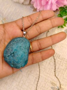 Aqua Blue Druzy Pandent