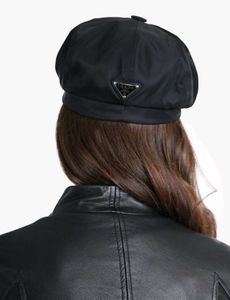 Authentic Prada Black Nylon Beret Hat