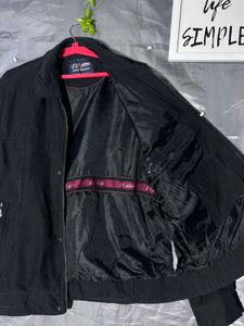 Black Men's suede leather  Jacket