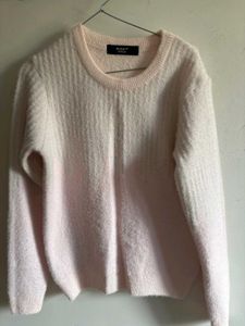Cozy Pink Ribbed Knit Sweater