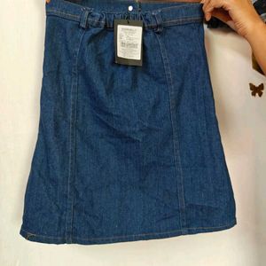 Classic Blue Denim A-Line Skirt