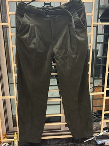 Snitch Korean Olive Pleated Corduroy Pants