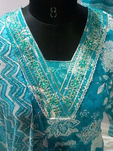 Brand New Floor Length Cotton Suit Set