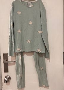 H&amp;M Star Print ribbed Pajama Set New piece