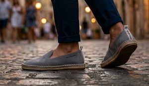 Mens Grey Suede Espadrilles Size 7 🌟😎